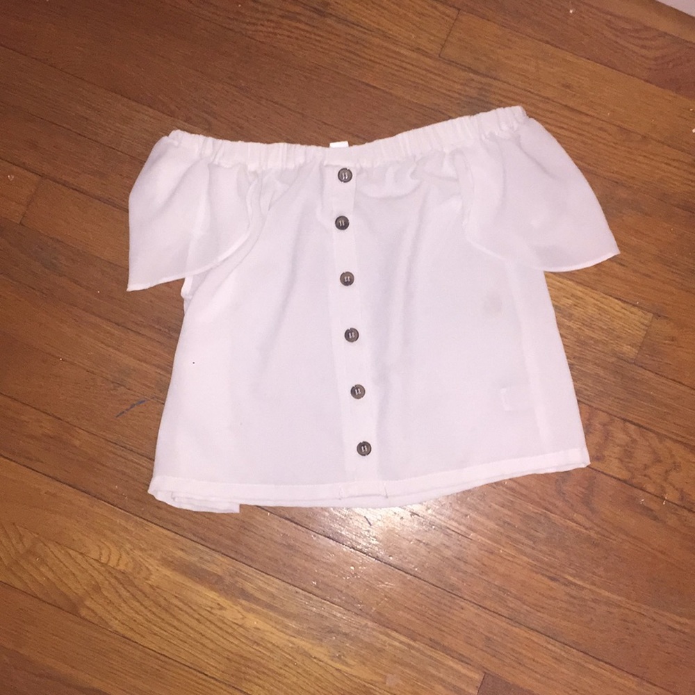 Button up gently worn white shirt